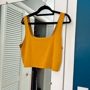 Express Mustard Yellow Crop Top
